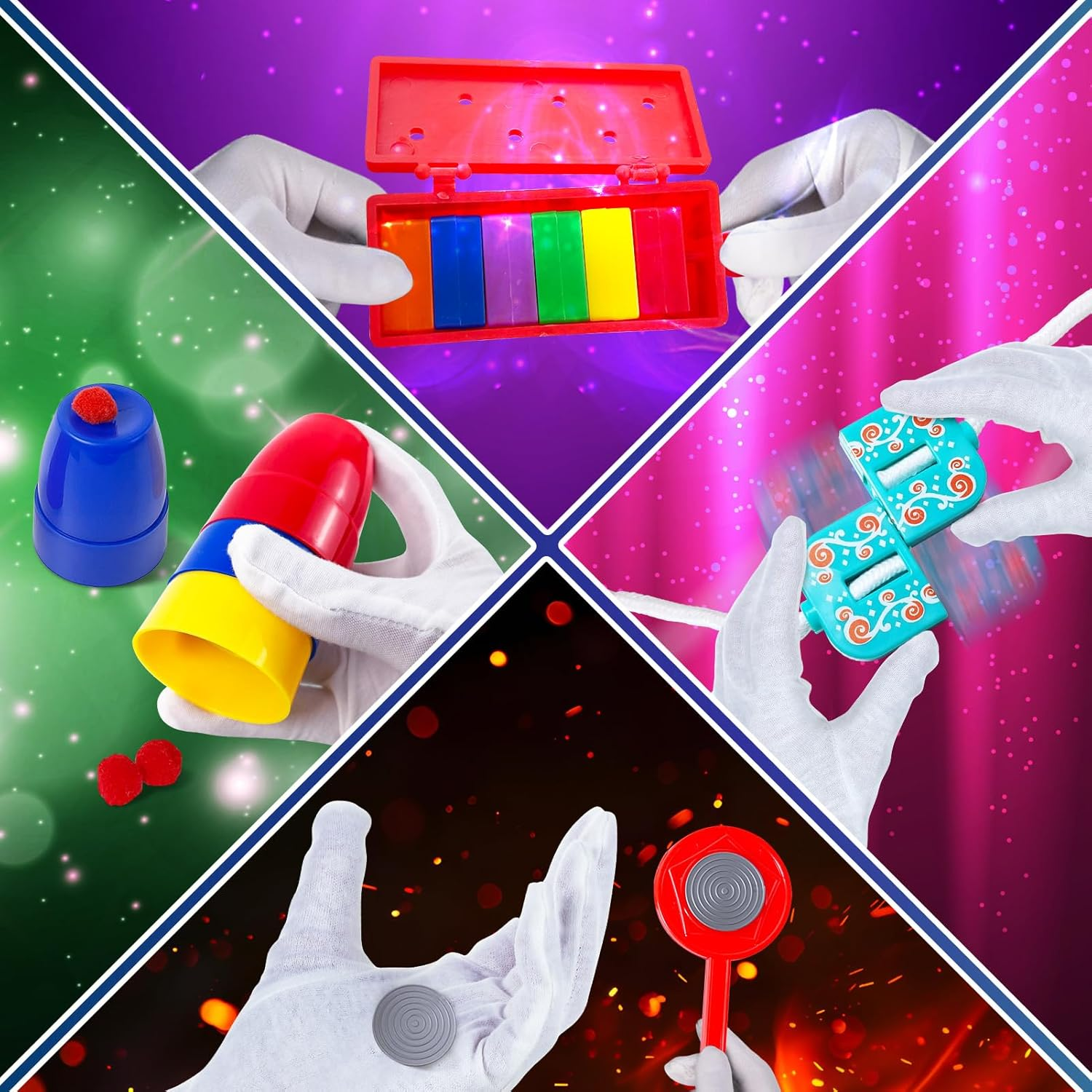 PATIFEED Magic Kit, 60 Magic Tricks for Kids Age 6-8, Magic Set with Instructions for Kids, Christmas Birthday Gift Toys for Kids Ages 6 7 8 9 10 11 12 Year Old image number 4