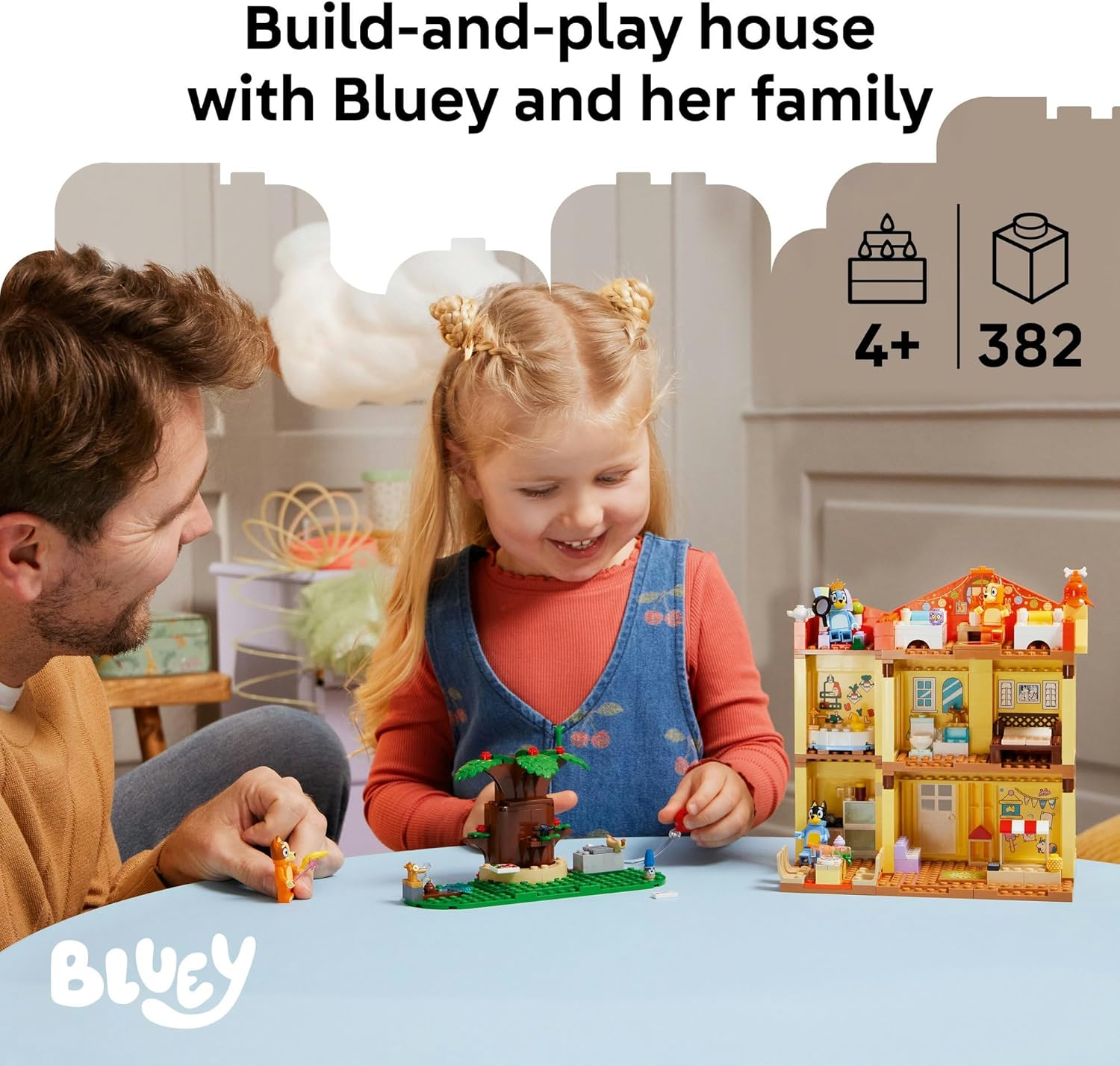 LEGO&reg; Bluey: Bluey&rsquo;S Family House 11203 Playset, Pretend-Play Home-Building Kit with Minifigures, Playhouse Toy for Kids Who Are Fans of the Popular TV Show, Toy for Boys and Girls Aged 4 and Up image number 3