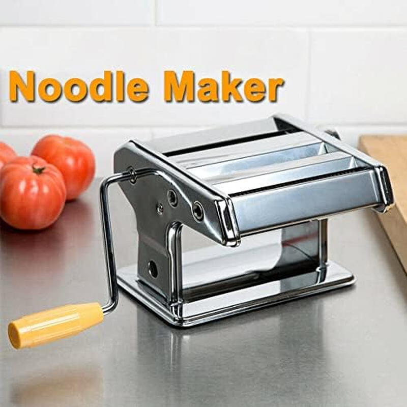 Pasta Noodle Maker Machine Cutter for Fresh Spaghetti Thickness Settings Heavy-Duty Table Clamp, Durable Home & Restaurant Pasta Roller image number 2