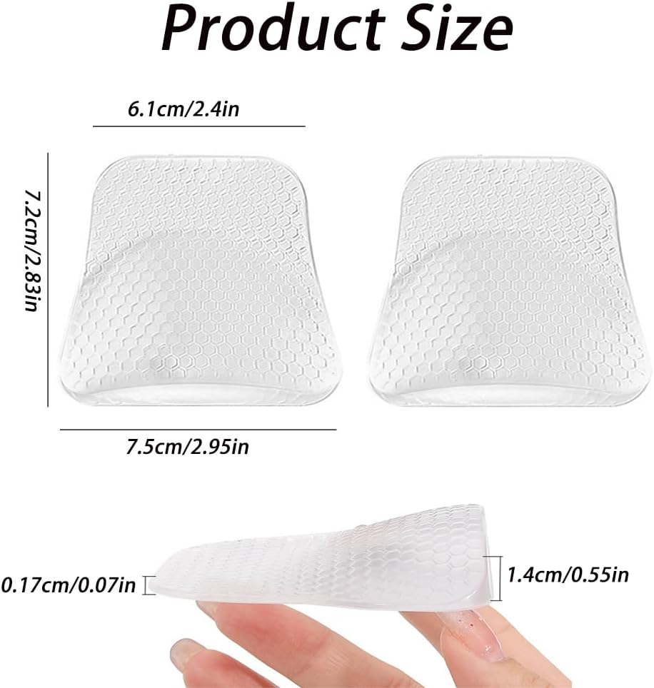 Arch Support Cushion Pads, 2 Pairs, Non-Slip Gel, Clear, Honeycomb Massage Design image number 2