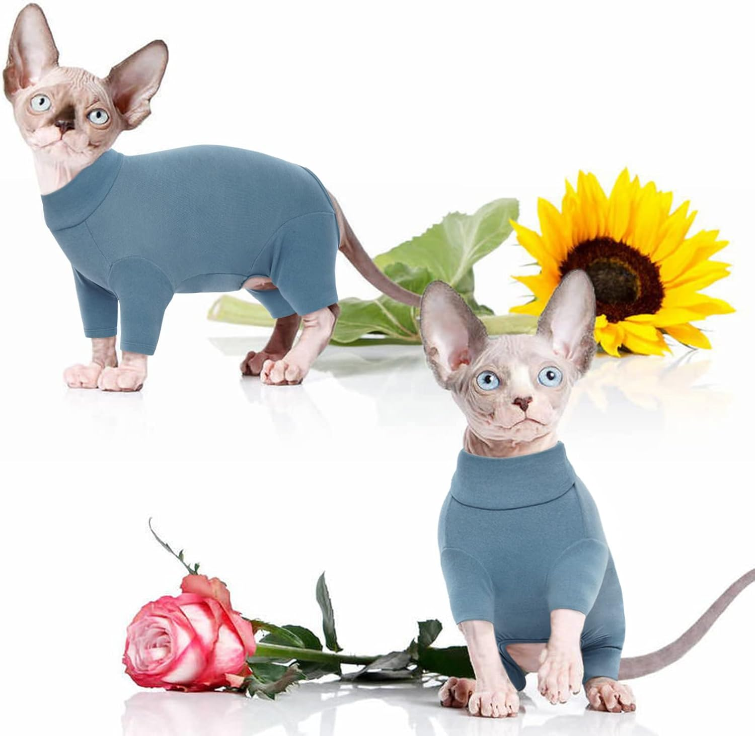 Hjyokuso Sphynx Cat Clothes, Breathable Soft Cat Jumpers for Cats Only, Cat Coat with Four Legs, Warm Cat Sweaters, Cat T-Shirt, Cat Pajamas Jumpsuit Vest for Sphynx, Cornish Rex, Devon Rex,Peterbald