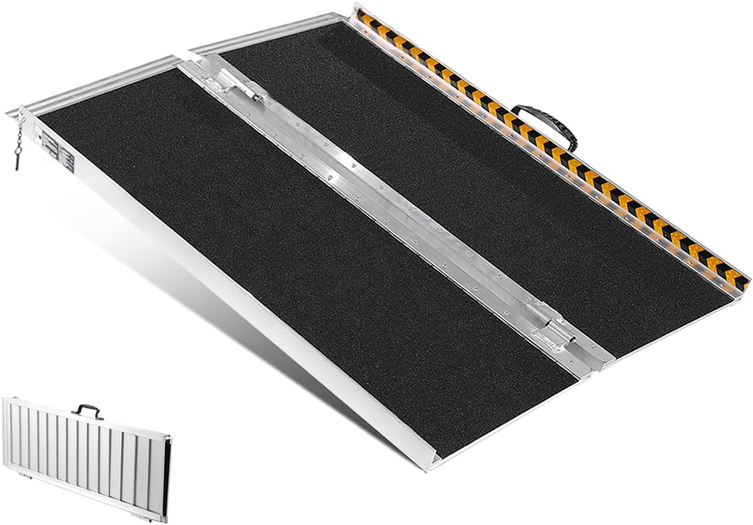 VEVOR Portable Wheelchair Ramp, 91 Cm 363 Kg Capacity, Non-Slip Aluminum Folding Threshold Ramp, Foldable Mobility Scooter Ramp Wheel Chair Ramp, Handicap Ramp for Home Steps, Stairs, Doorways, Curbs image number 5