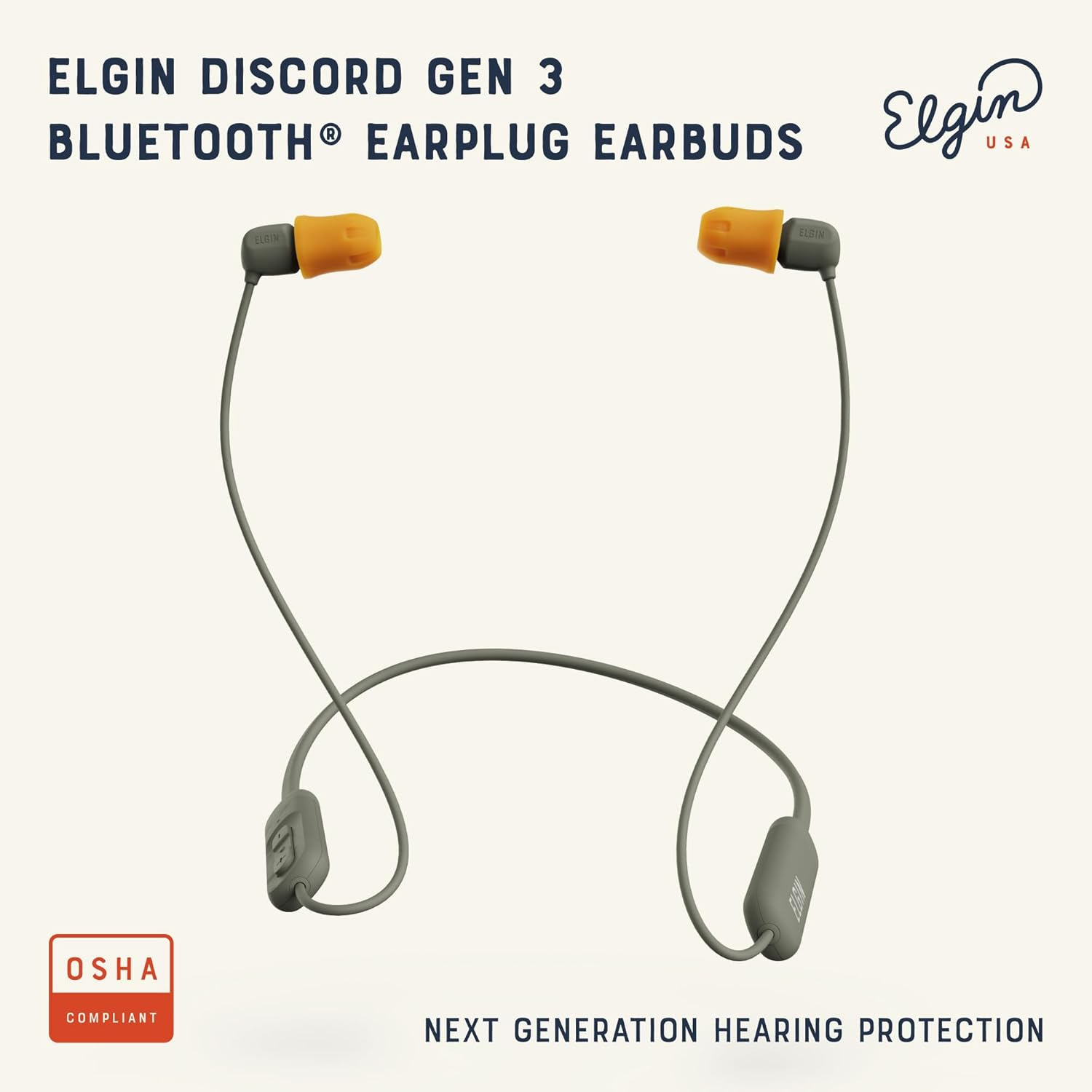 Elgin Discord V2 Bluetooth Earplug Earbuds, OSHA Compliant Noise-Isolating Safety Wireless Headphones, All-Weather Earphones for Industrial Work, and High-Noise Environments image number 2