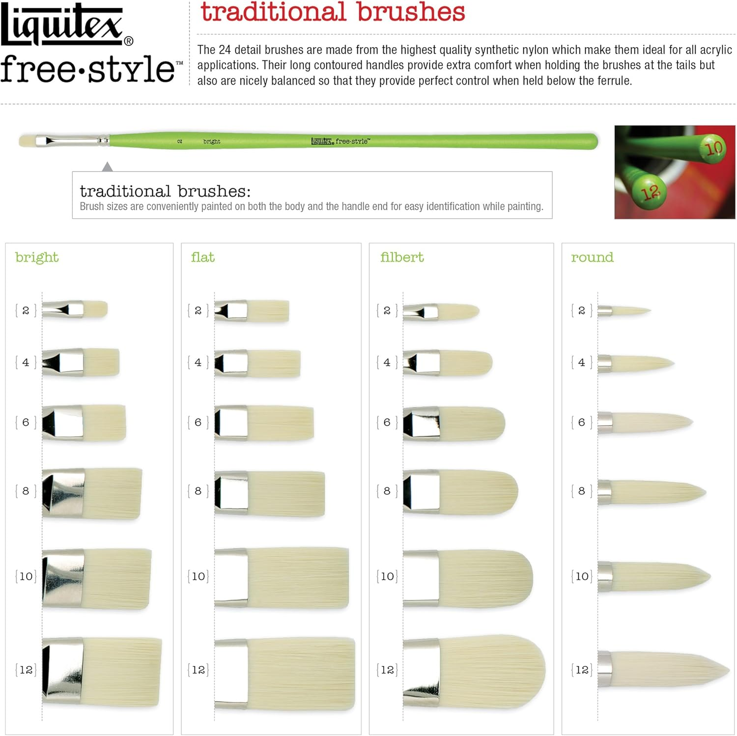 Liquitex Professional Freestyle Traditional Brush, Detail round No. 2