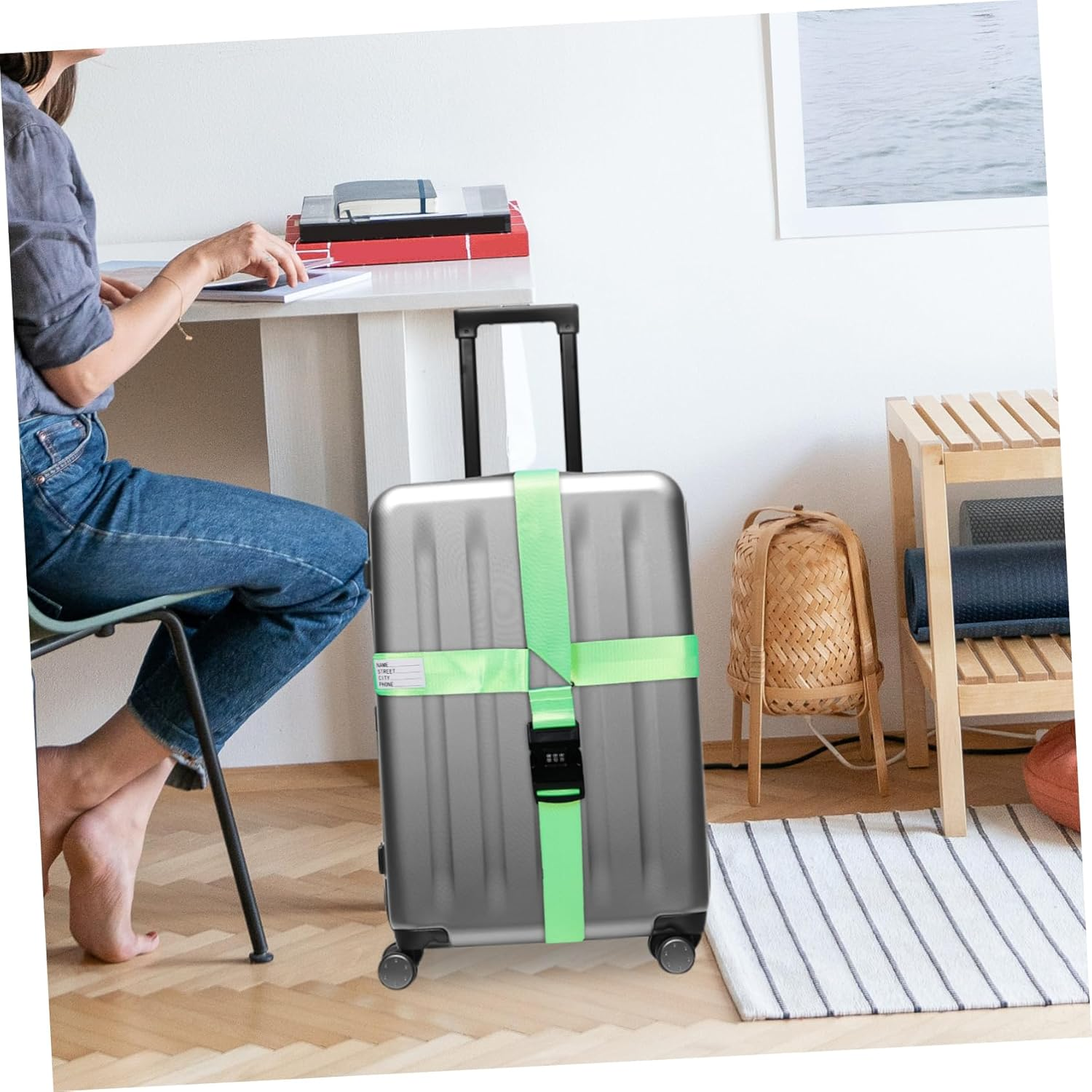 FOMIYES Adjustable Suitcase Straps Luggage Straps Belt Travel Belt Lock Accessories image number 3