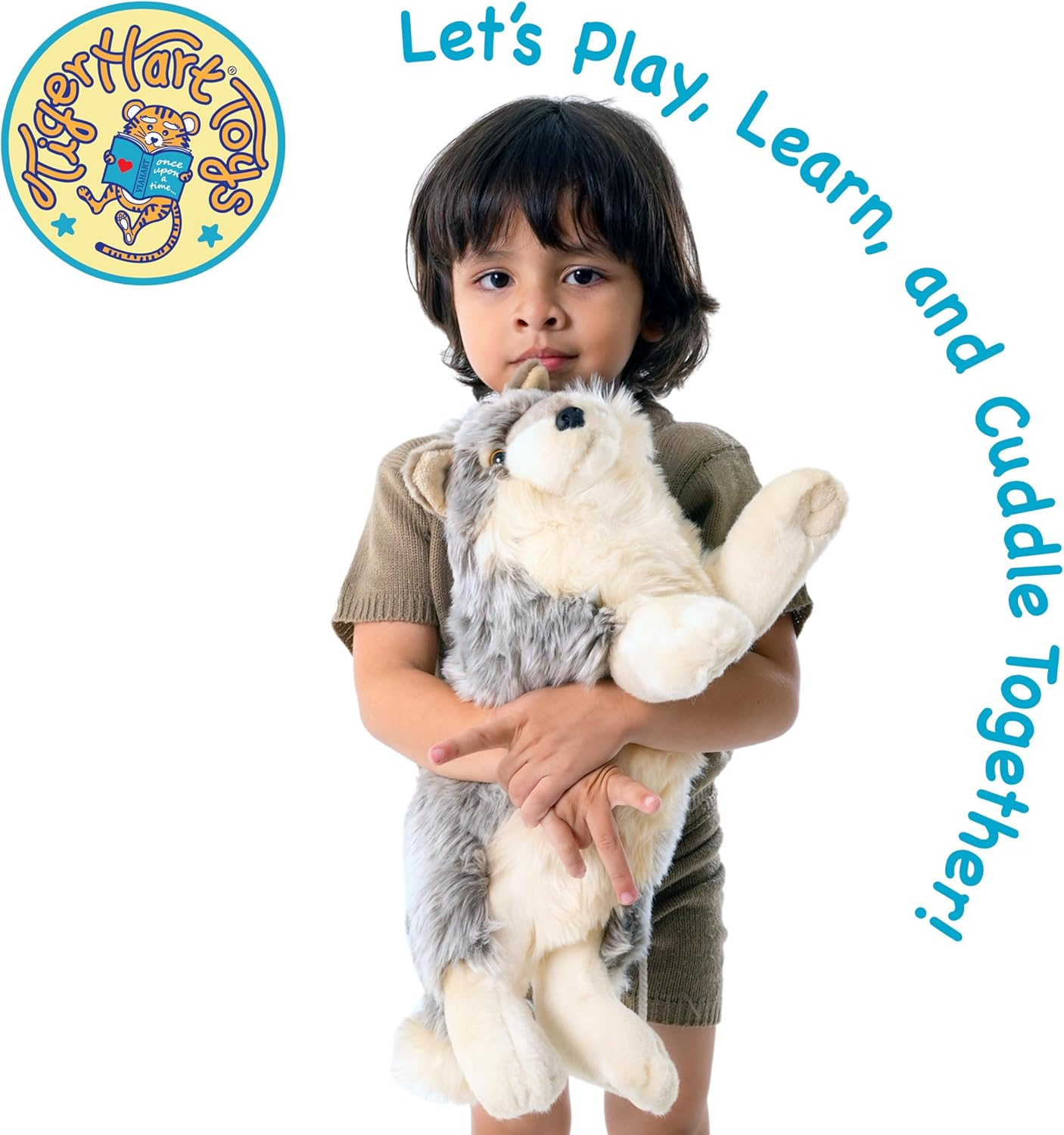 Whitaker the Wolf - 14 Inch Stuffed Animal Plush Dog image number 6