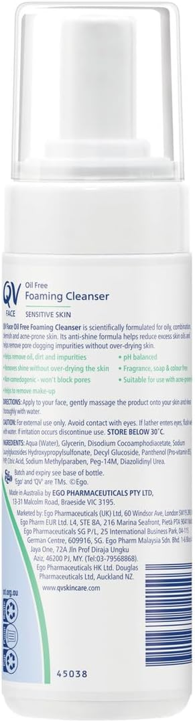 QV Face Oil Free Foaming Cleanser 150Ml