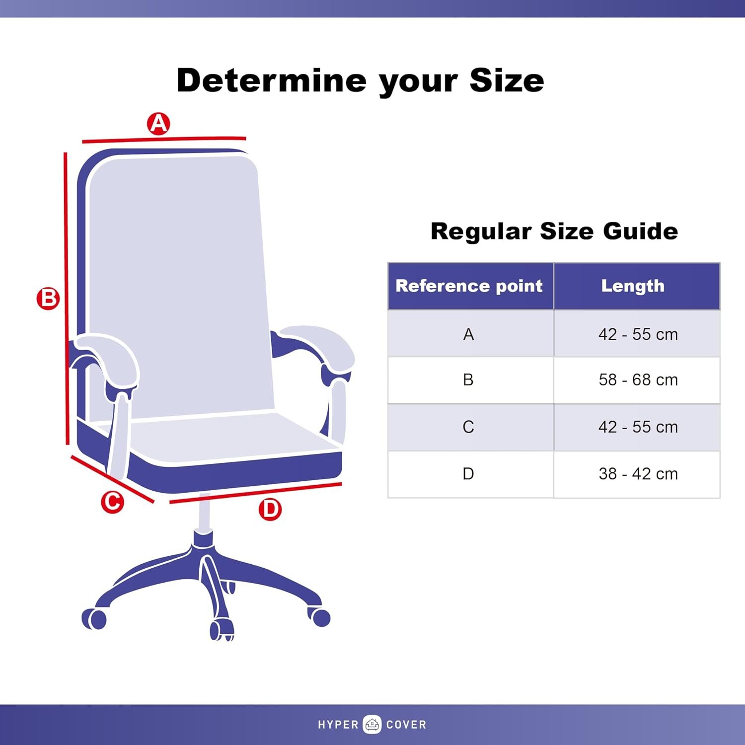 1-Piece Office Chair Cover (Black, Regular) - Stretchable & Easy to Clean, Modern Style, Perfect for Office Chairs image number 5