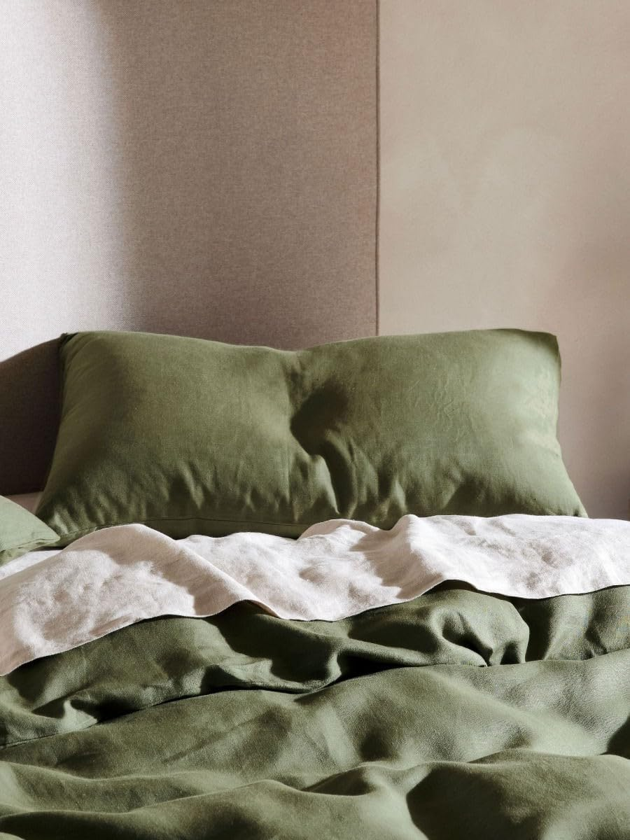 Linen House Nimes Quilt Cover Set, Moss, Double Bed - Midnight image number 4
