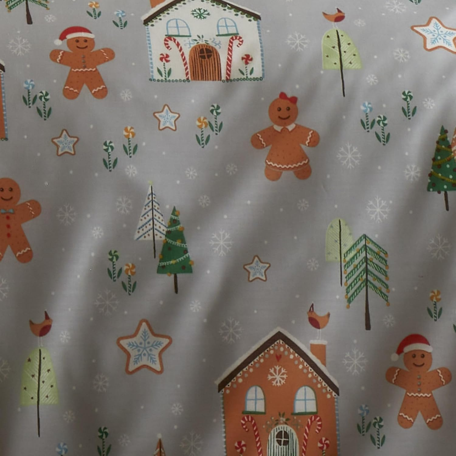 Bedlam Gingerbread House Duvet Cover Set &ndash; Single Size (140 X 200Cm) &ndash; Reversible &ndash; 1 Pillowcase &ndash; Christmas Bedding with Gingerbread Man &ndash; Festive Holiday Decorations image number 3