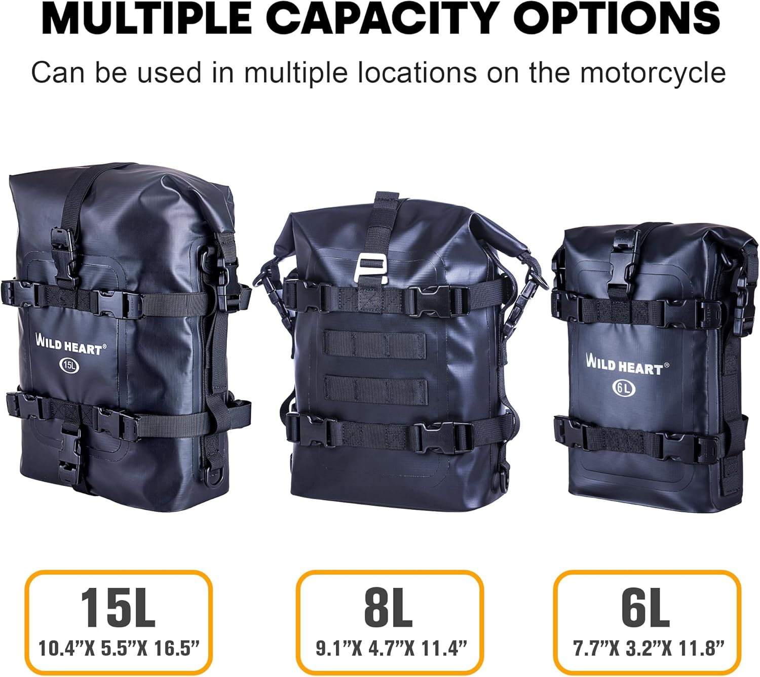 Wild Herat Roll Bumper Bag 8L Completely Waterproof, Quick Installation and Easy to Clean Multifunctional Waterproof Bag (Black)&hellip; image number 2