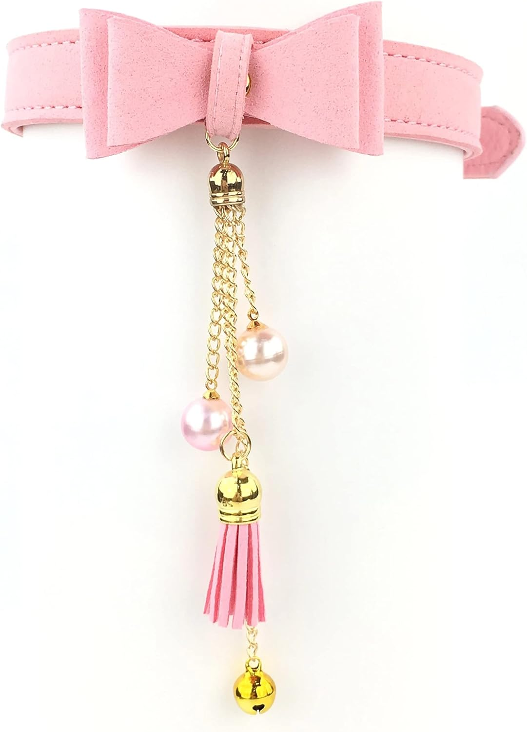 Bell Choker Collar Necklace Lolita Bow Collar Cat Kitty Velvet Necklace - A image number 3