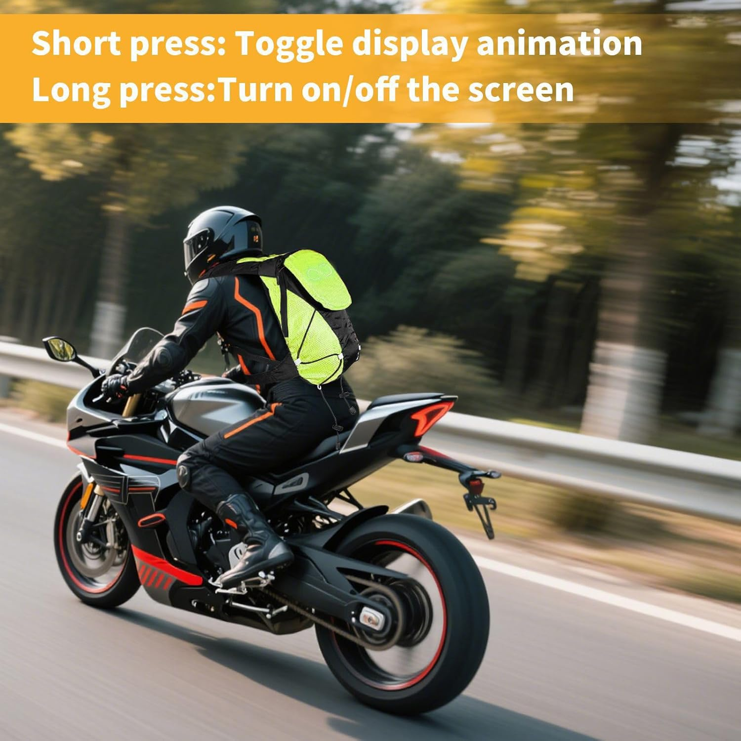 LED Bookbag - Atmosphere Lighted Bag,Multifunctional LED Glow Backpack for Urban, Hiking, Travel, Camping, Riding, Running, Commuting, Women, Men - Orange image number 7