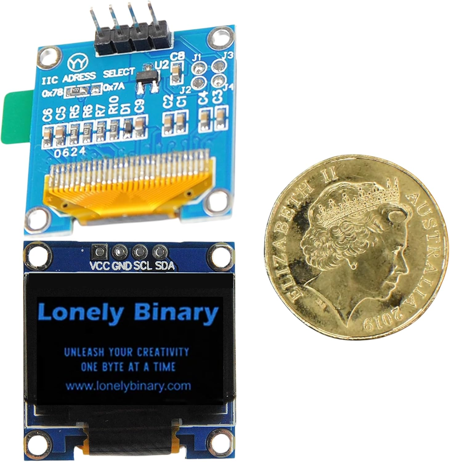 3-Pack 0.96" Presoldered OLED Display Module I2C IIC SSD1306 &ndash; High-Contrast 128X64 Pixel Graphical Display for Arduino, ESP32, Raspberry PI Pico Projects (DEEP Blue) image number 1