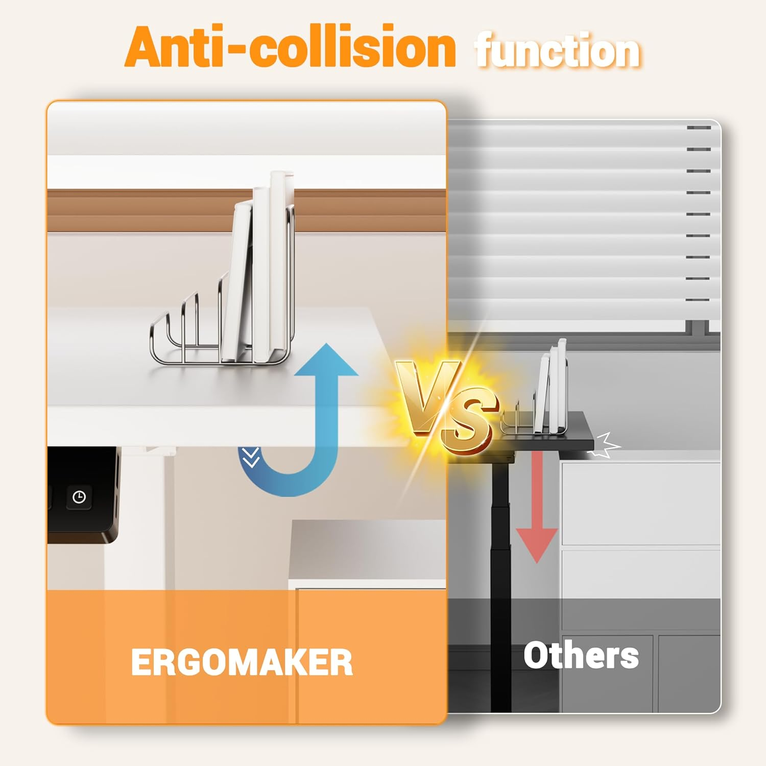 ERGOMAKER Height Adjustable Standing Desk Frame without Desktop, Dual Motor Two-Stage Electric Frame with Automatic Memory Smart Handset (2 Stage|Dual Motor, White) image number 2