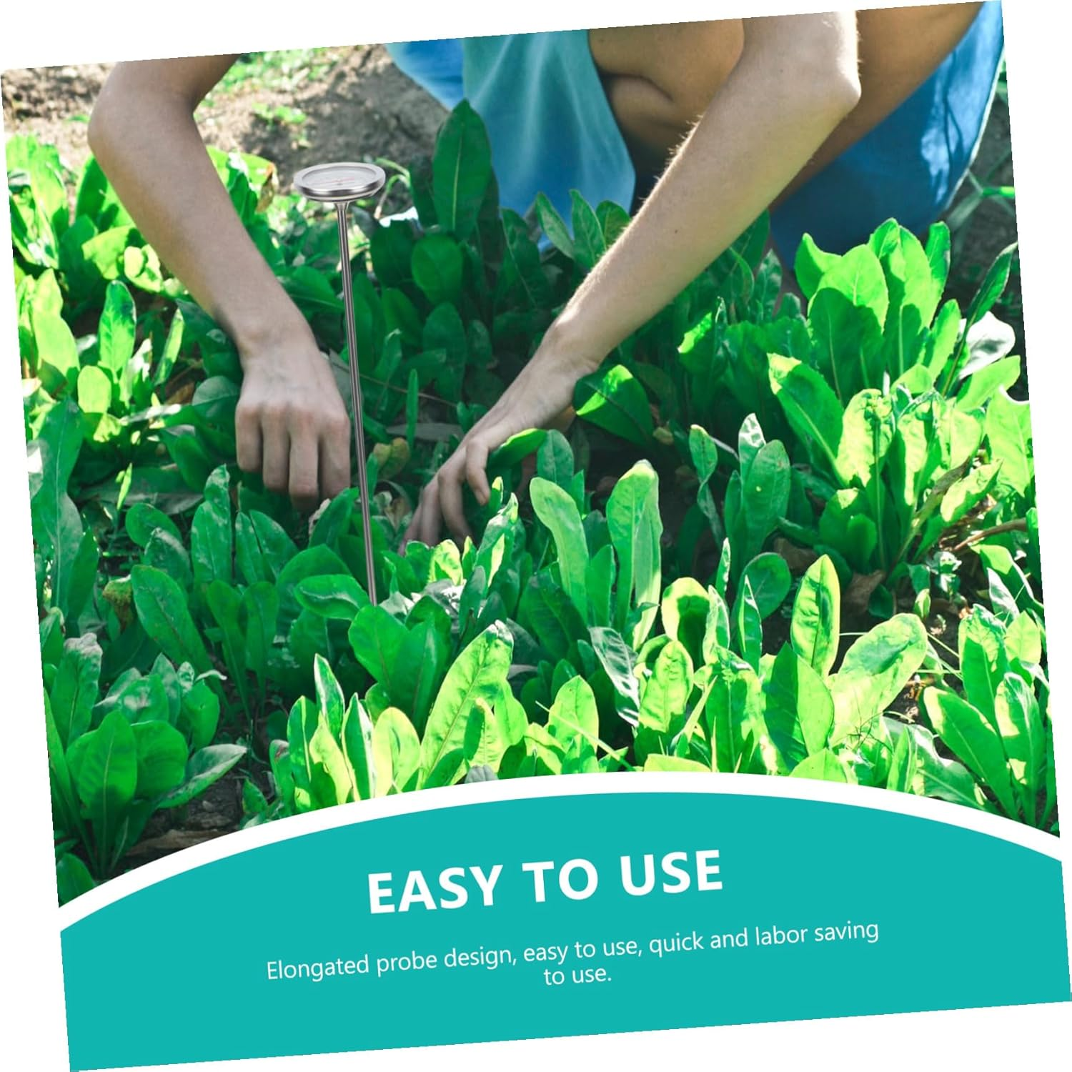 HANABASS Stainless Steel Compost Thermometer Probe Long Soil Temperature Measuring Tool C- C Accurate Gardening Instrument Lightweight for Planting and Soil Monitoring image number 3