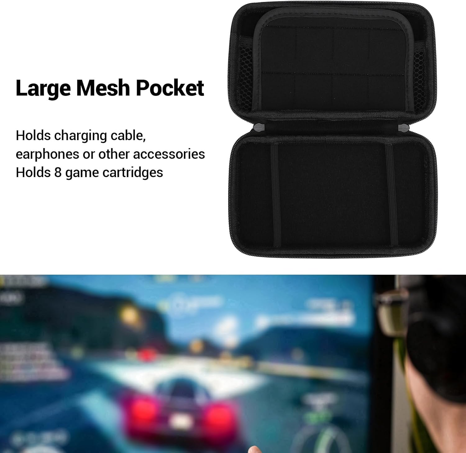 MENDUNER Multifunctional Game Console Carrying Case, for New 2DS XL, 2DS LL, New 3DS, 3DS Console, Game Cartridges and Other Accessories, Travel Friendly (Silver) - Pink image number 3