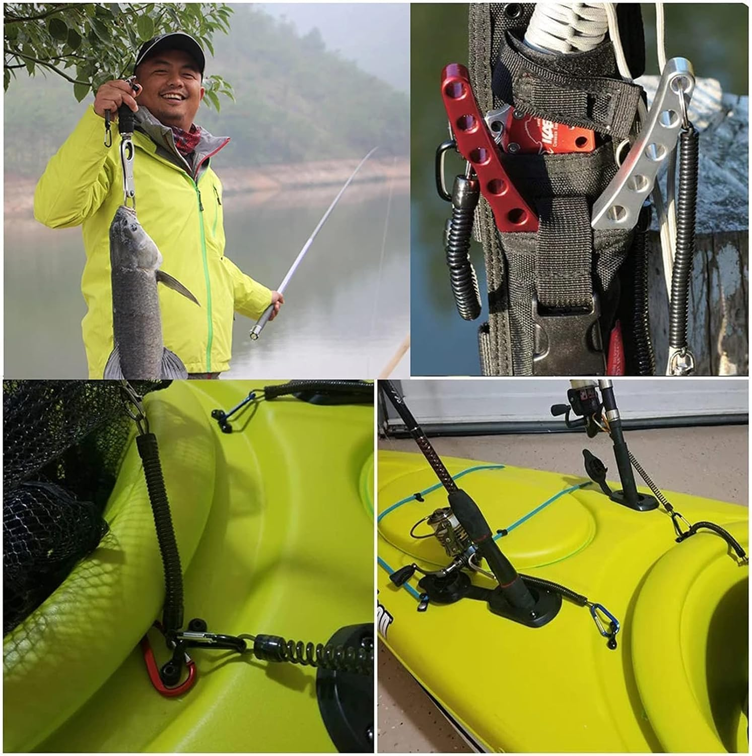 Fishing Lanyards Boating Multicolor Fishing Ropes Secure Pliers Lip Grips Tackle Fish Tools 6Pcs(Color Ramdon) image number 6