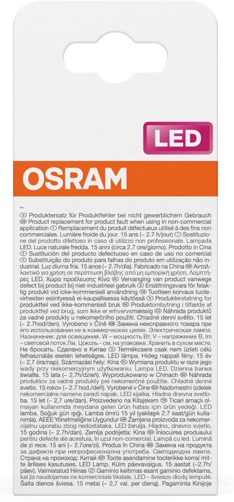 OSRAM LED Star Classic a 60 Lamp with Innovative LED Filament Technology, Bulb Shape, 5.9 W/806 Lumens, EEK D, Cool Daylight White at 6500K, Made from Lead-Free Clear Glass, B22D Base, 60 Mm Diameter