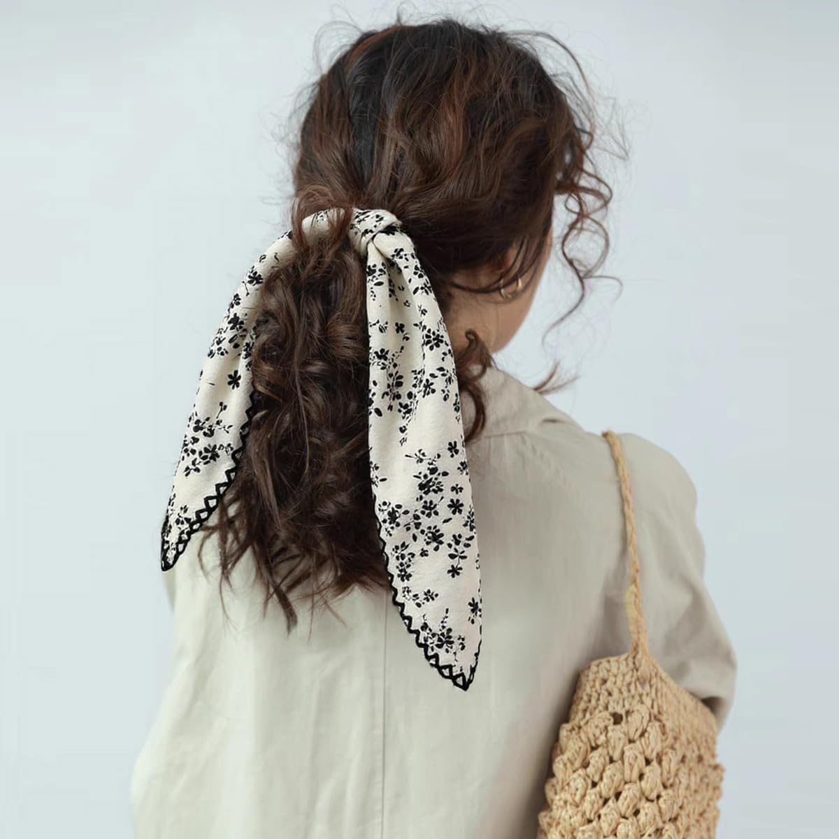 Pemilosci Large Oversized Cotton Bandana Headband, Head Wrap, Protective Coverage, Hair Neck Scarf for Women 31 X 31 Inch image number 6