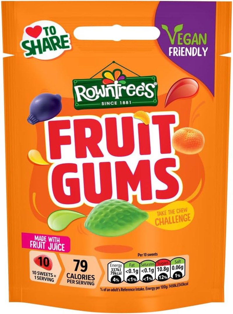 Rowntrees Fruit Gums Candy 150 G image number 1