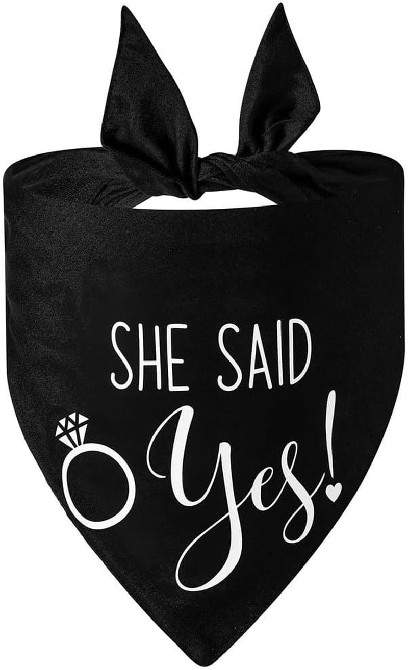She Said Yes Dog Pet Bandana Engagement Wedding Announcement Engaged Married