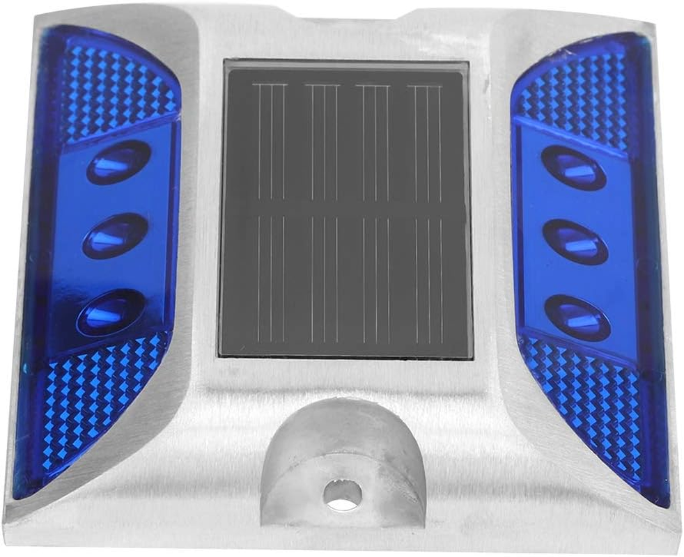 Solar Driveway Lights, Solar Power Ground Marker Lights Waterproof Outdoor Driveway Road Highway Spike Lamp, Solar Deck Lights Outdoor Dock Marine Lights (Blue)