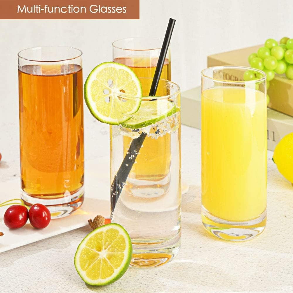 D.M DESIGN&middot;MASTER [6-Pack,13.5 Oz -Premium Highball Glasses, Heavy Base Tall Bar Glass, Drinking Glasses for Water, Juice, Beer, and Cocktail. image number 1