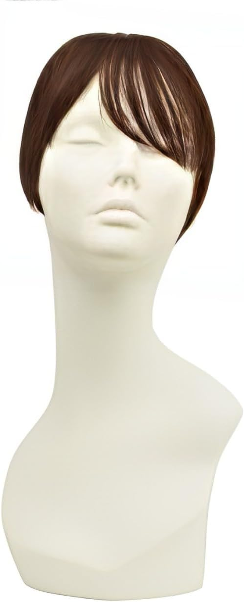 Priscilla Gray Hair Concealing Wig, 100% Human Hair Short, Ash Brown, Wig, Point Wig, Gray Hair, 100% Human Hair, Short Natural, Easy, Women'S Hairstyle, Heat Resistant, ST-101-ZBBA