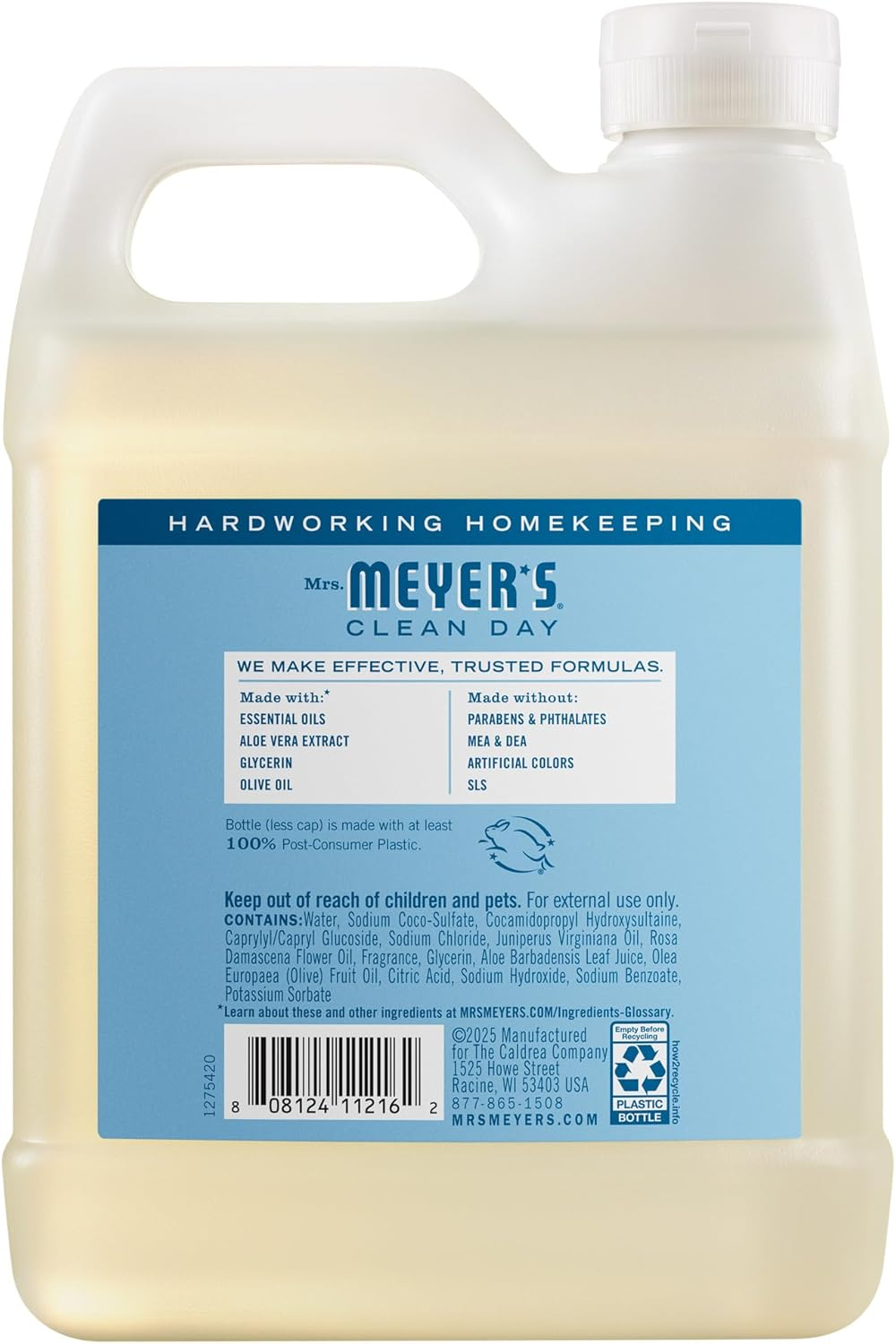 Mrs. Meyer&rsquo;S Clean Day Liquid Hand Soap Refill, Rainwater Scent, 33 Ounce Bottle image number 2
