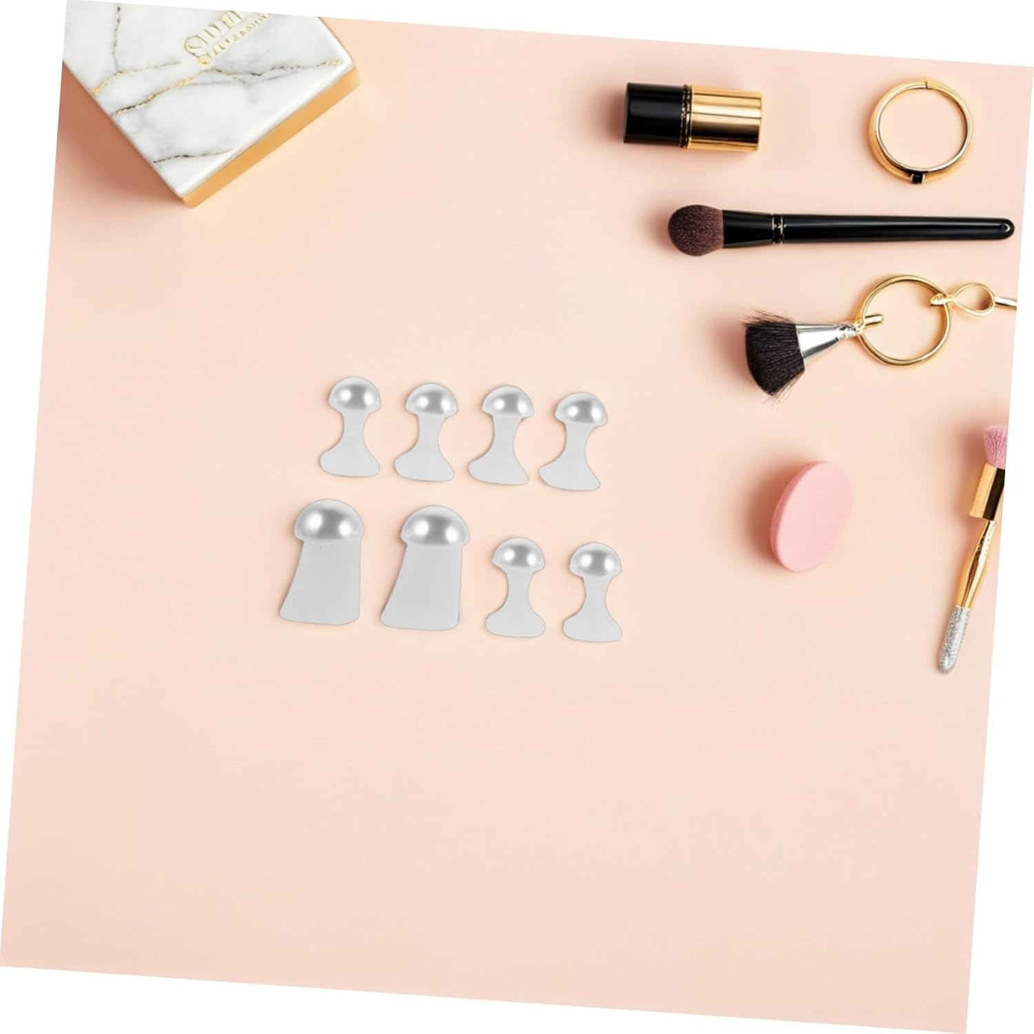 BATHVEVE 24Pcs Nail Toe Separator Nail Tools Pedicure Tools Toe Corrector Finger Separator Divider White Silica Gel image number 1