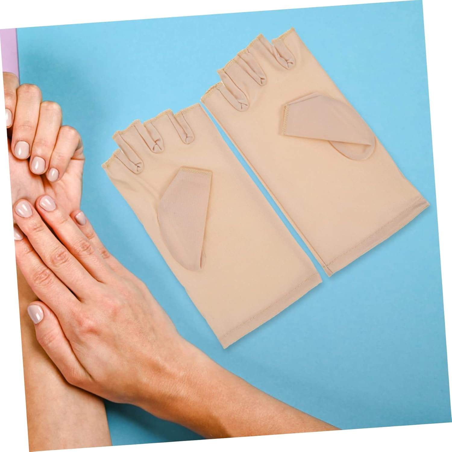 BAZEITFLOW 1Pair Fingerless UV Protection Gloves for Gel Nail Lamp UV Manicure Gloves Shield Hands from UV Rays for Nail Art and Home Use image number 1