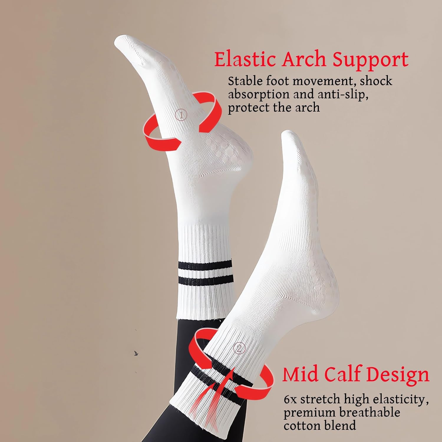 3Pairs Women Yoga Socks, Pilates Socks,Anti-Slip Particles with Cushioning Effect,Silent Movement（A） image number 3