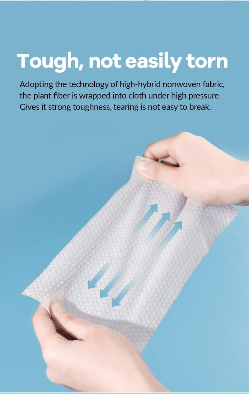 KEPTFIT Soft and Dry Wipe, 100% Cotton, Disposable Face Towel, Lint Free, Wet Use for Sensitive Skin, Facial Cleansing, Makeup Removal, Surface Cleaning (300 Count (Pack of 3)) 2 Pcs