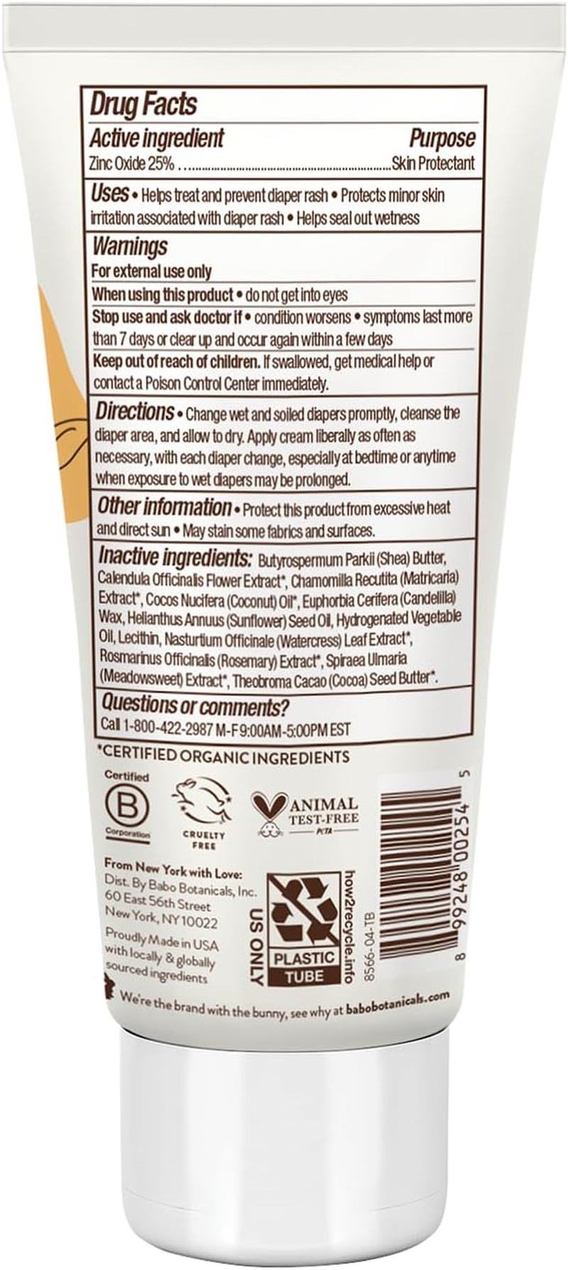 Babo Botanicals Sensitive Baby Zinc Fragrance Free Diaper Cream, 3 Oz image number 6