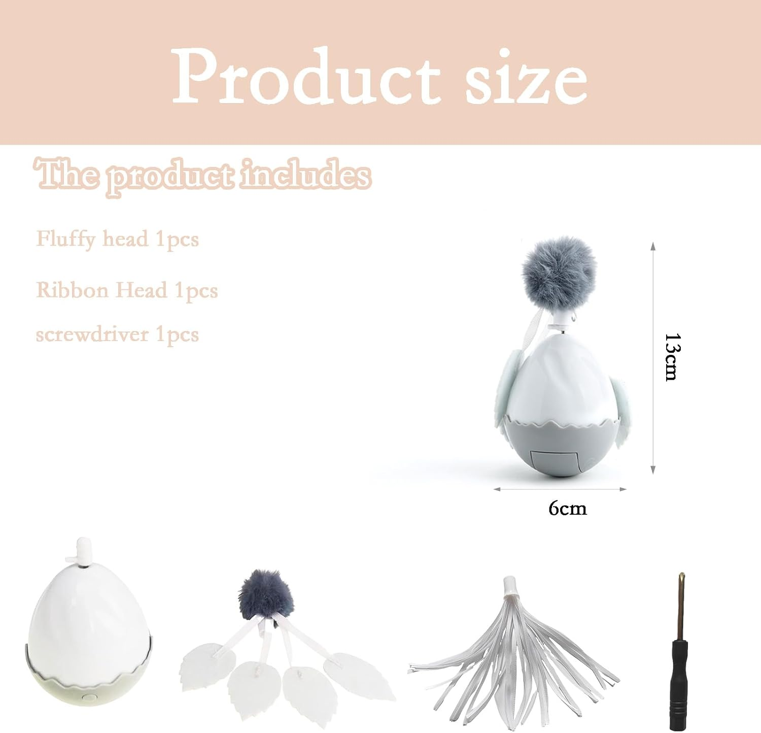 Interactive Cat Ball Toy Set - Automatic Rolling Chase Ball with Fluffy Tail Tumbler Teasing Cat Ball， Interactive Cat Toy for Kitten Toys, Cat Self Pleasure Soothing Toy Smart Cat Toy