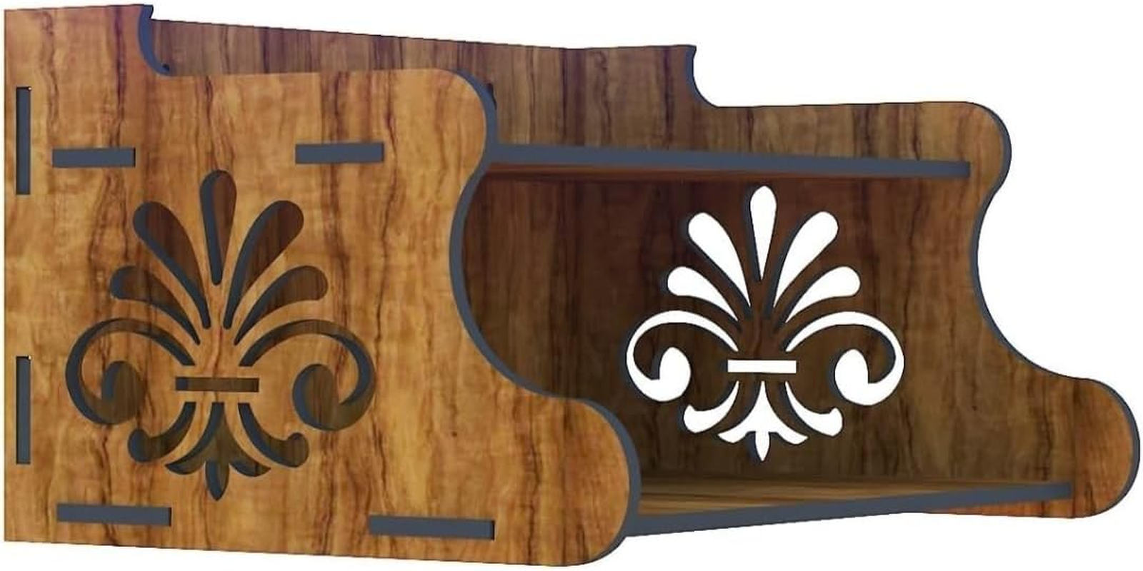 Generic Beautiful Small Wooden Home and Office Temple/Pooja Mandir Pooja Ghar/Wall Mounted Hanging Puja Temple Wood (15 CM /6 INCHES) Diy(Do-It-Yourself).