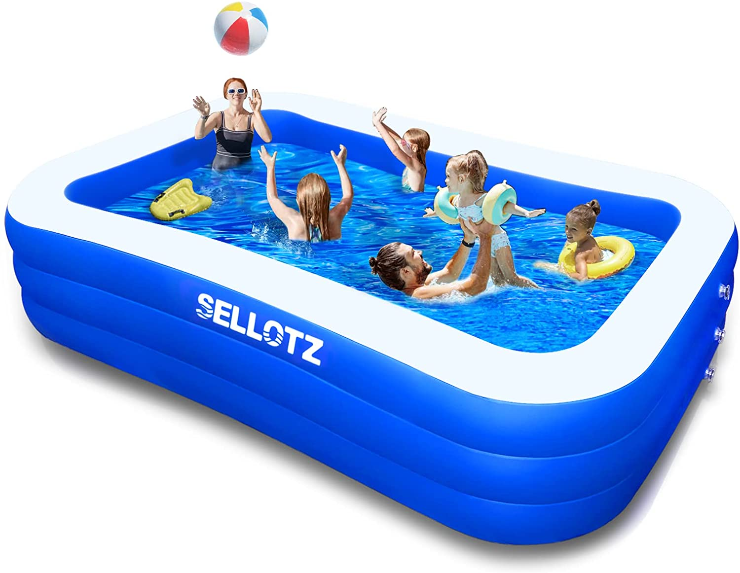 Inflatable Pool, Inflatable Pool for Kids and Adults, 120" X 72" X 22" Oversized Thickened Family Swimming Pool for Kids, Toddlers, Adults, Outdoor, Garden, Backyard, Summer Water Party image number 4