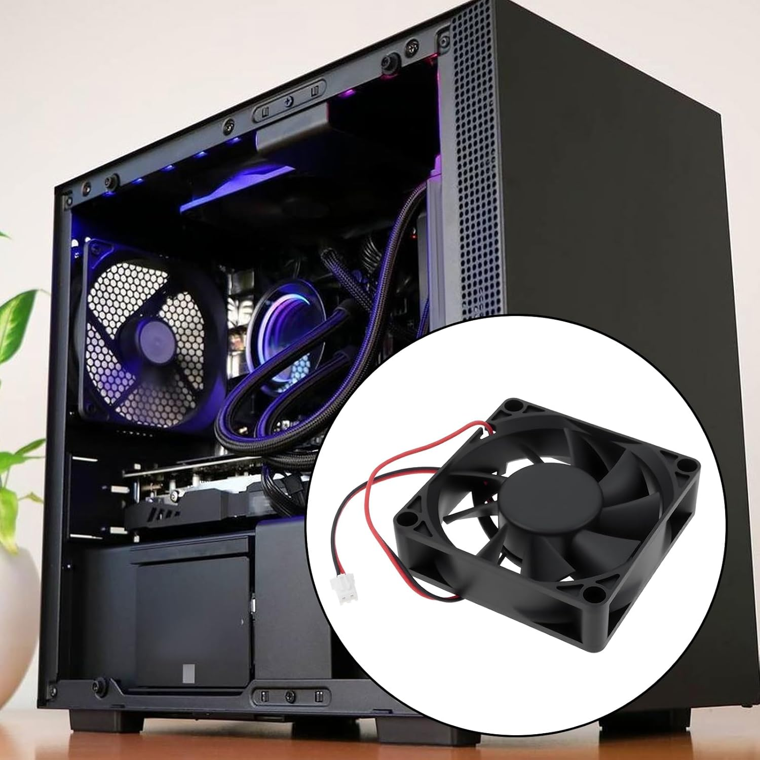 Create Idea 2Pcs 12V PC Case Cooler Fan ME70201V1-A99 70X70X20Mm for Chassis Power Supplies image number 6