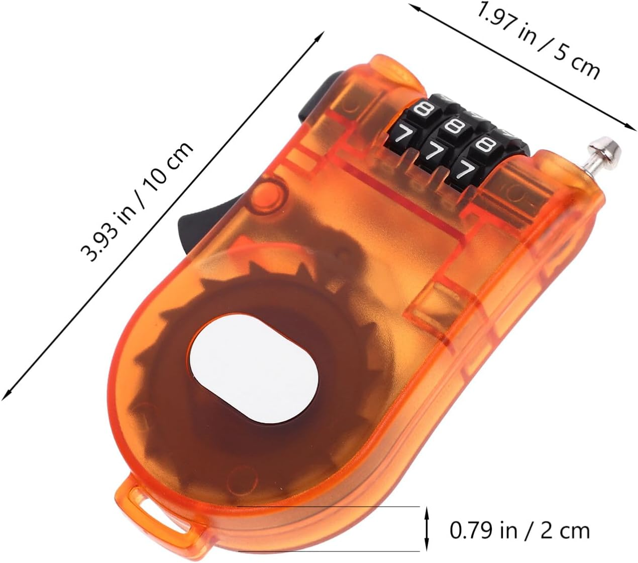 SUPVOX Snowboard Lock Cable Lock 3-Digits Combination Lock with Retractable Cable Bike Lock Luggage Lock for Bike Ski Snowboard and Stroller Orange image number 1