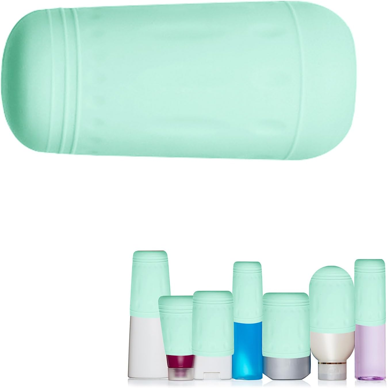 10 Pack Silicone Bottle Covers, Leak Proof Toiletry Skins Silicone Travel Bottle Covers for Liquids (Green)