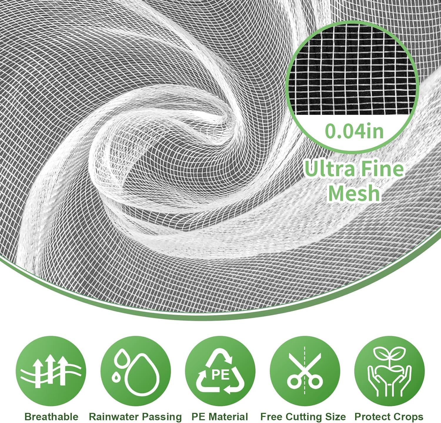 Garden Netting, Plant Covers 10 * 30FT Net Ultra Fine Mesh Protection Netting for Vegetable Plants Fruits Flowers Crops Greenhouse Row Cover Raised Bed Barrier Screen Protection