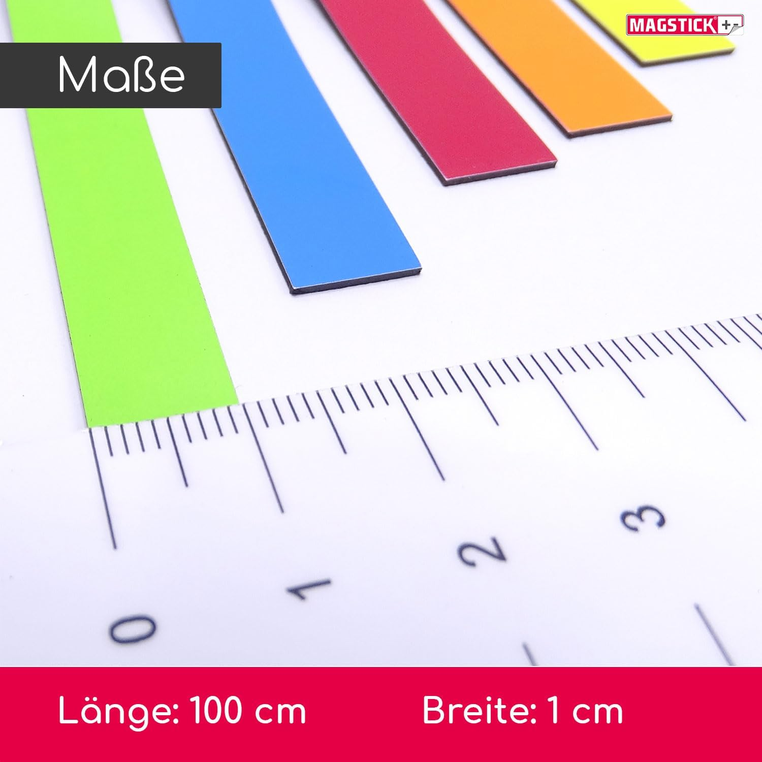 5 X Magnetic Strips, Assorted Colours, Approx. 1 Cm X 1 M, Magnetic Tape for Marking on Whiteboards, Storage Shelves, Calendar, Magnetic Labels, Mag210 image number 4
