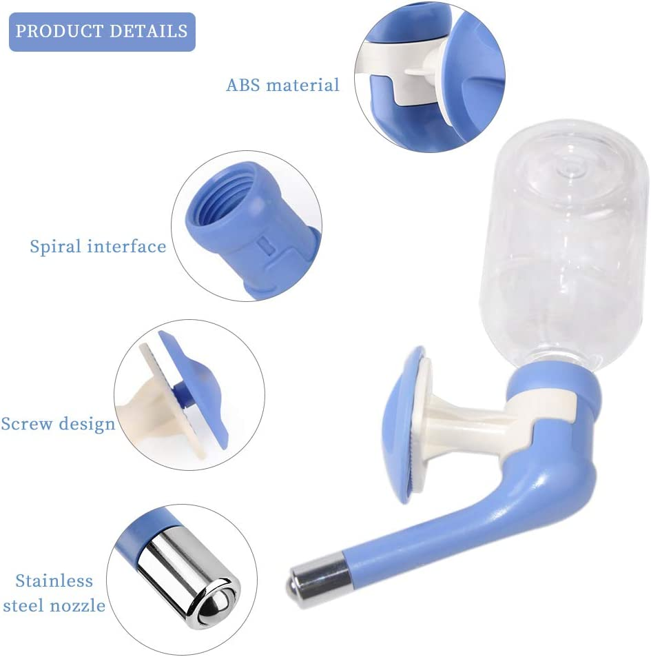 Andiker No-Drip Dog Water Dispenser Bottle-Dog Kennel Cage Water Dispenser Water Drinker Kettle for Pets Can Be Raised and Lowered Drinking Water Feeding Cage Water Bottle for Dogs (Blue) - Blue image number 5