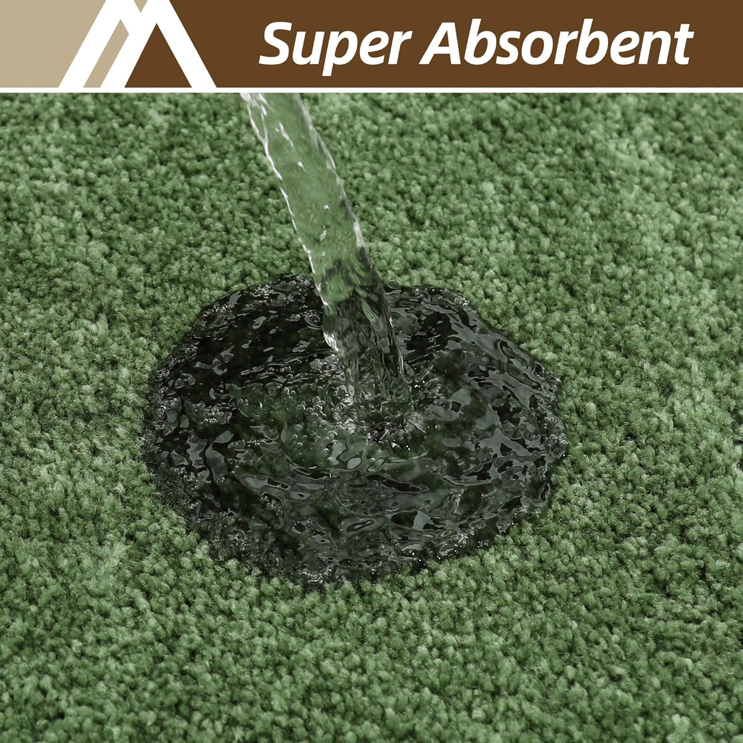 COSY HOMEER Extra Thick Bath Rugs for Bathroom - Anti-Slip Bath Mats Soft Plush Yarn Shaggy 100% Strong Mirco Polyeste Mat Living Room Bedroom Mat Floor Water Absorbent(Green,16X24 - Inches) image number 4