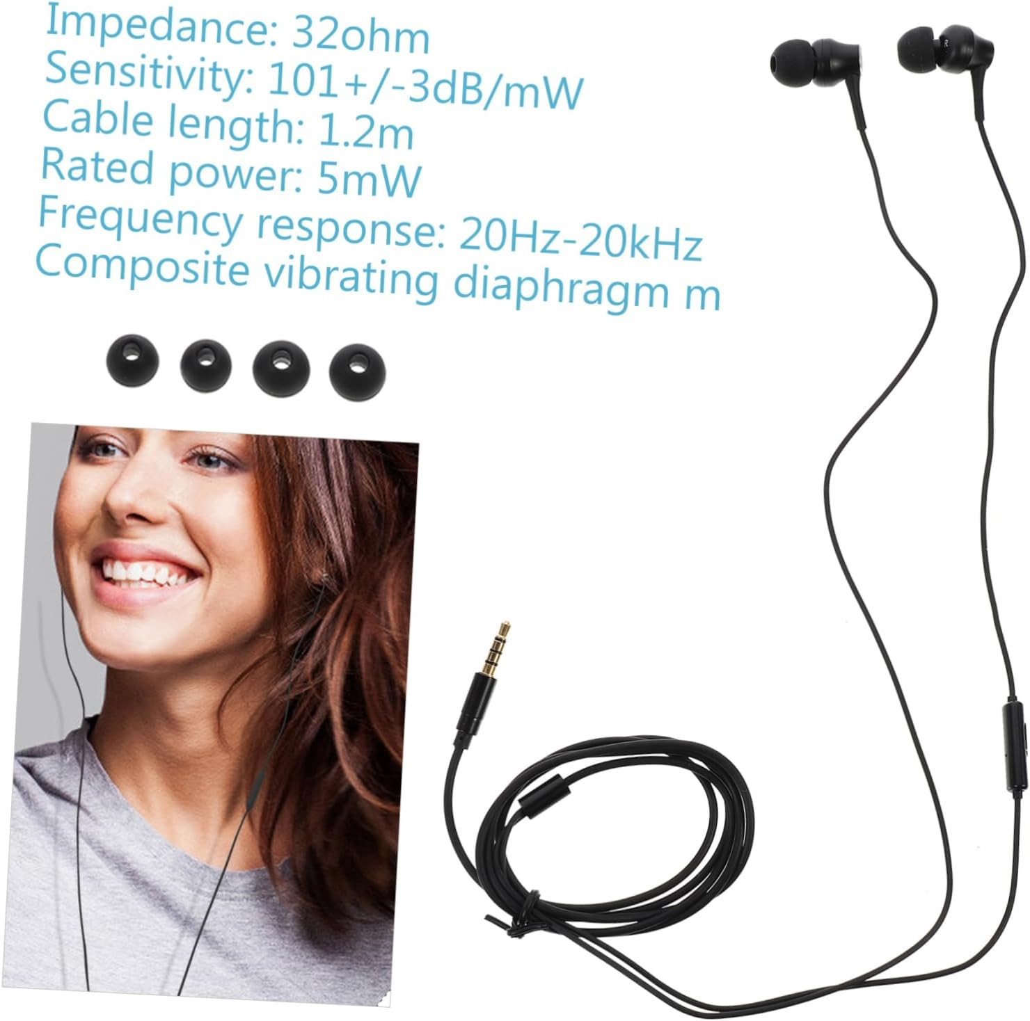 Sewroro -Ear Earphones with 3.5Mm Jack Wired Earbuds Headphones for Phone and Laptop Stereo Sound Compatible with Audio Devices Random Color