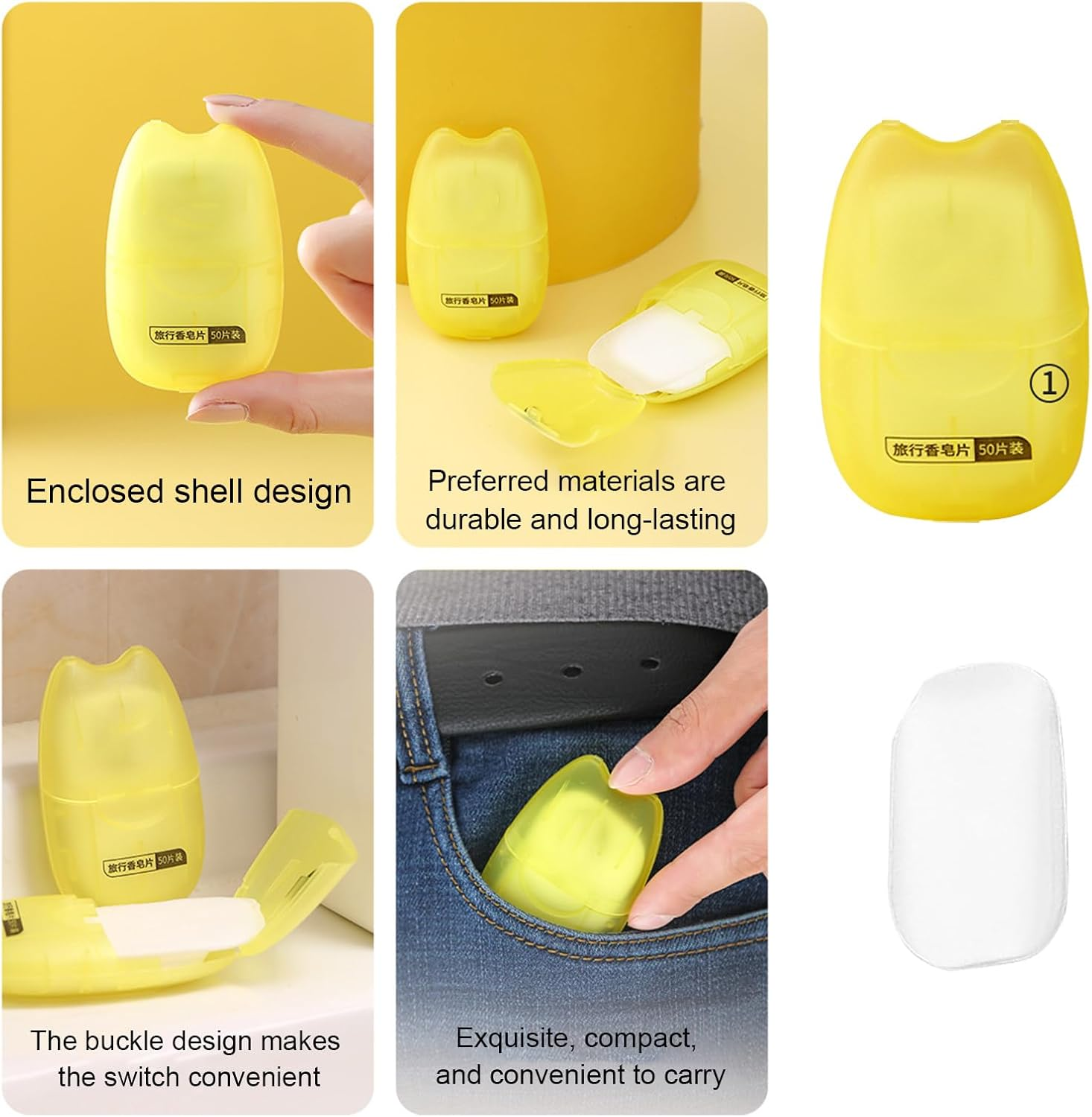 Portable Soap Paper | Hand Soap Sheets | Travel Soap for Indoor, Outdoor, Travel, Camping Hiking, Soap Slices, Soap Flakes image number 3