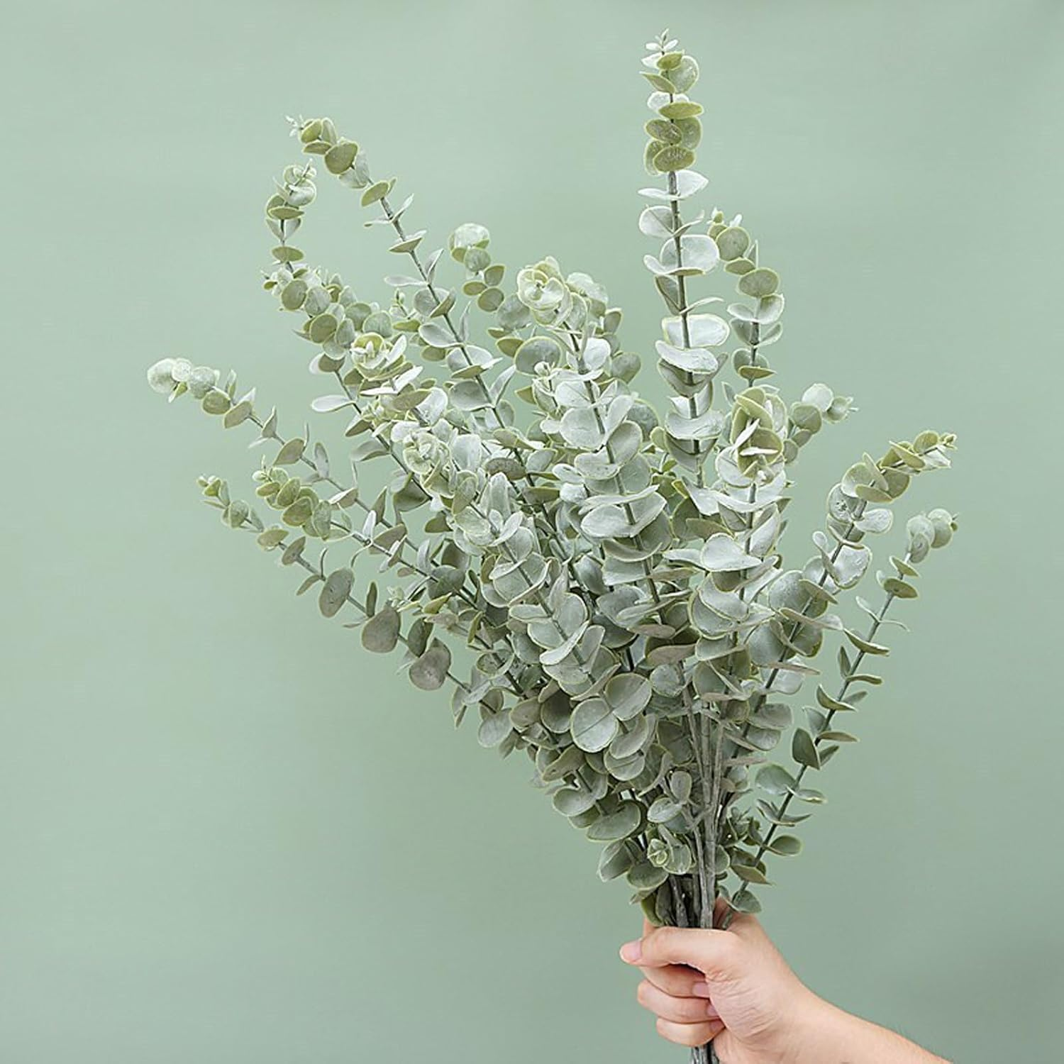 18Pcs Artificial Eucalyptus Stems - Artificial Greenery for Wedding Centerpieces, Home Decor, Christmas Bouquets & Office Floral Arrangements image number 1