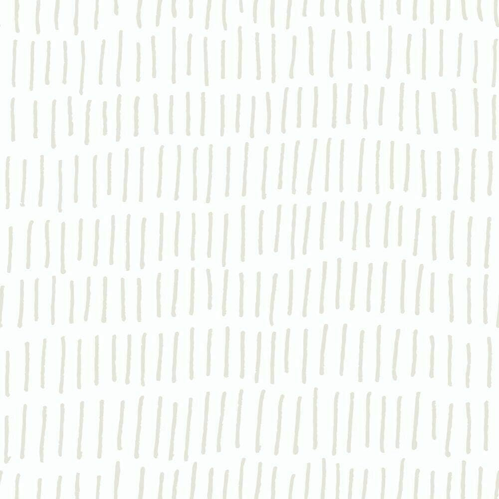 Roommates RMK11613WP Tick Mark Beige and White Peel and Stick Wallpaper