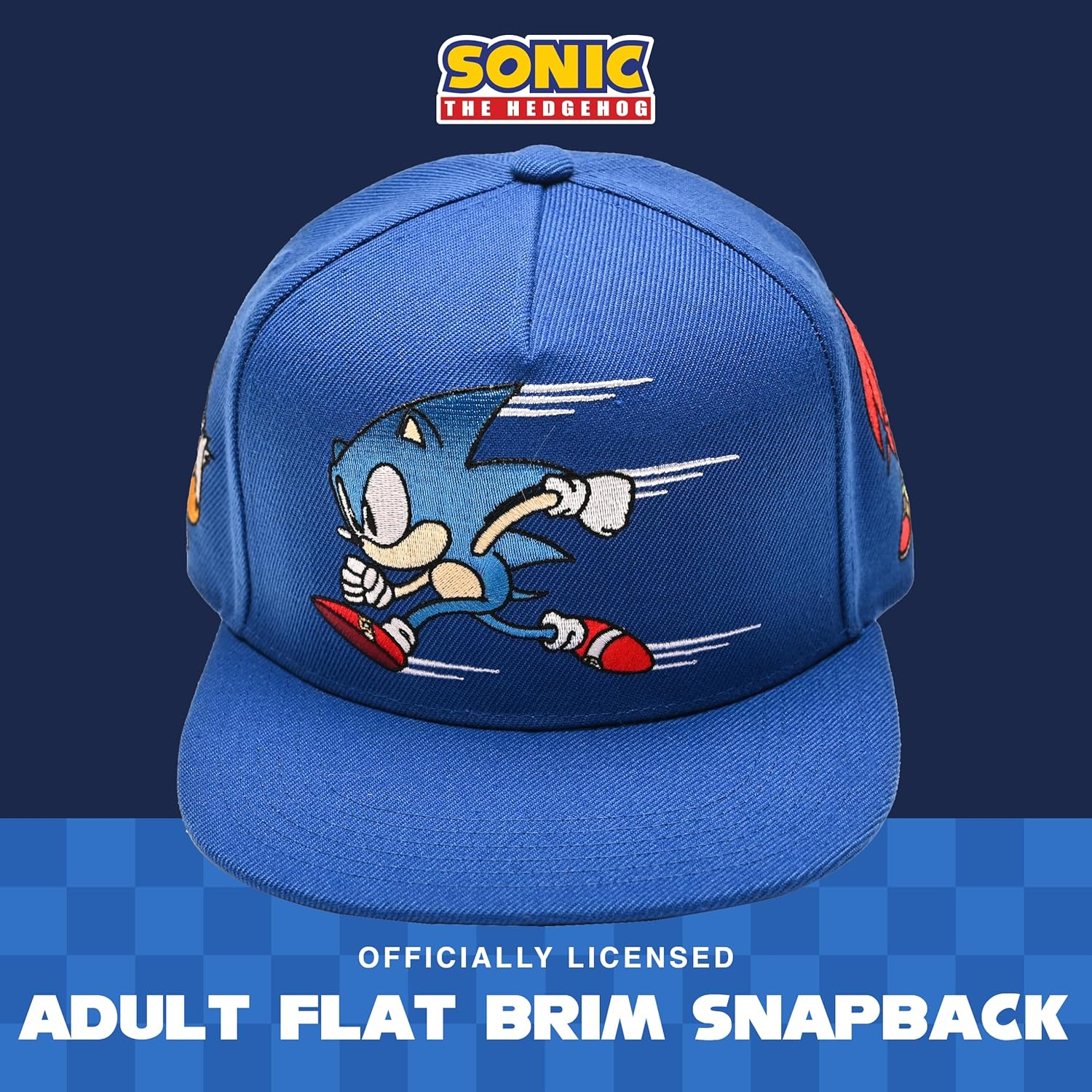 Concept One Men'S Sonic the Hedgehog Cap, Embroidered Logo Baseball Hat with Flat Brim, Adjustable image number 3